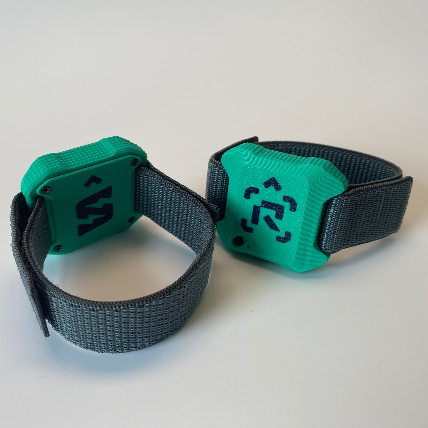 Two wrist boxing sensors, green color